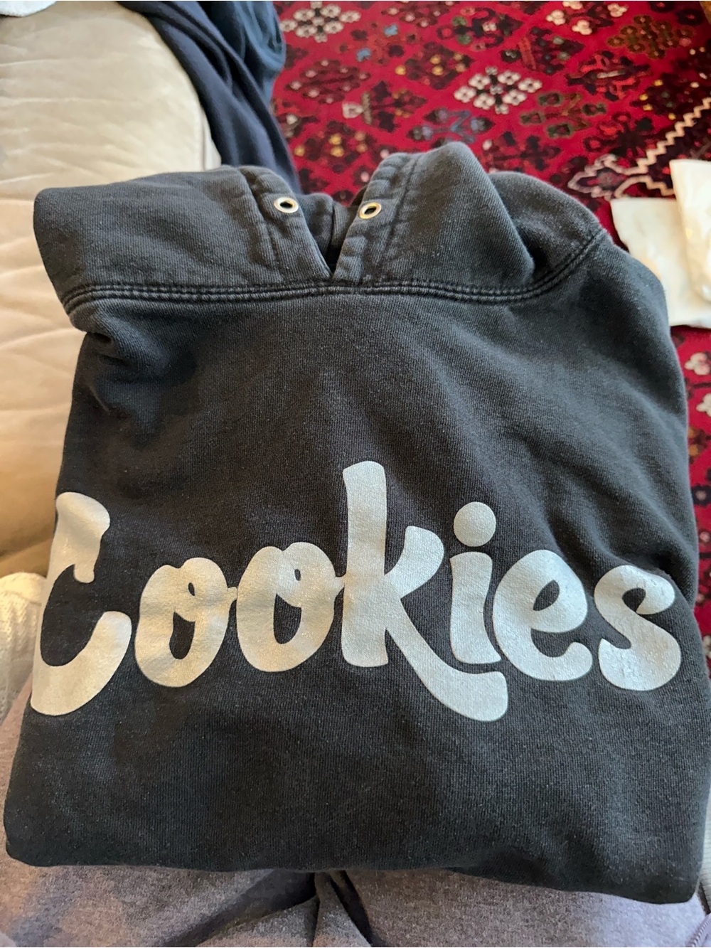 Cookies L Black Hoodie with sulver/grey Logo